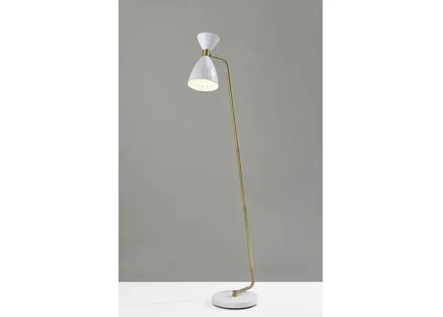 Aiden Floor Lamp - White/Brass