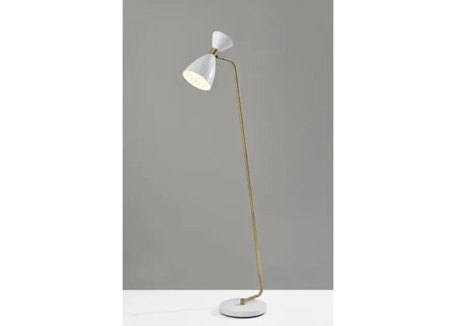 Aiden Floor Lamp - White/Brass