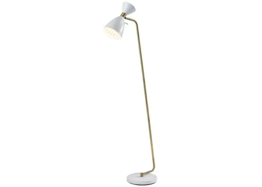 Aiden Floor Lamp - White/Brass