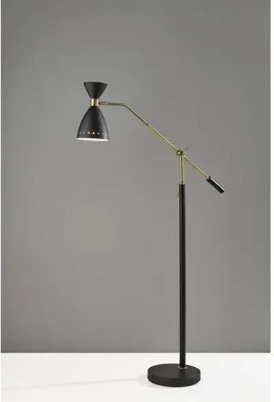 Jax Floor Lamp - Black/Antique Brass