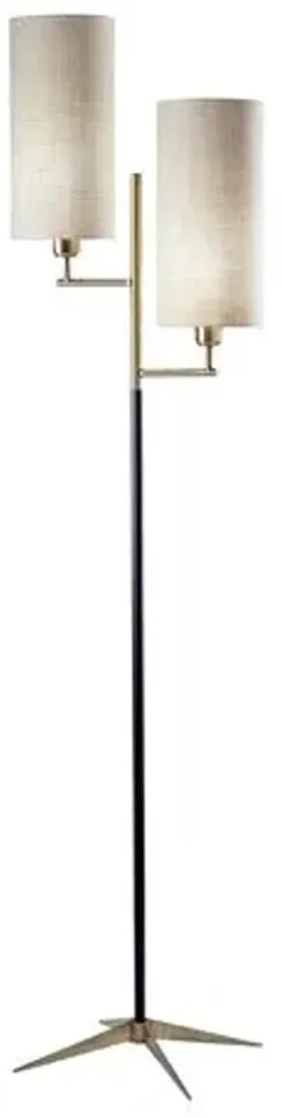 Orion Floor Lamp - Black/Antique Brass