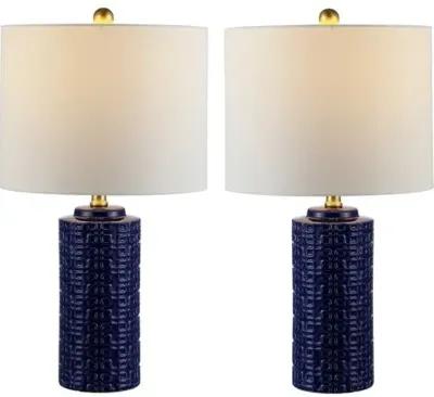 Set of 2 Alex Ceramic Table Lamps - Navy Blue