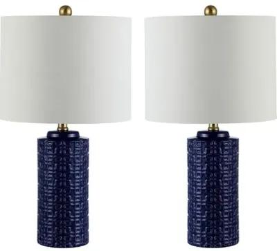 Set of 2 Alex Ceramic Table Lamps - Navy Blue