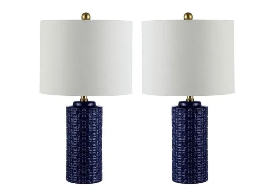 Set of 2 Alex Ceramic Table Lamps - Navy Blue