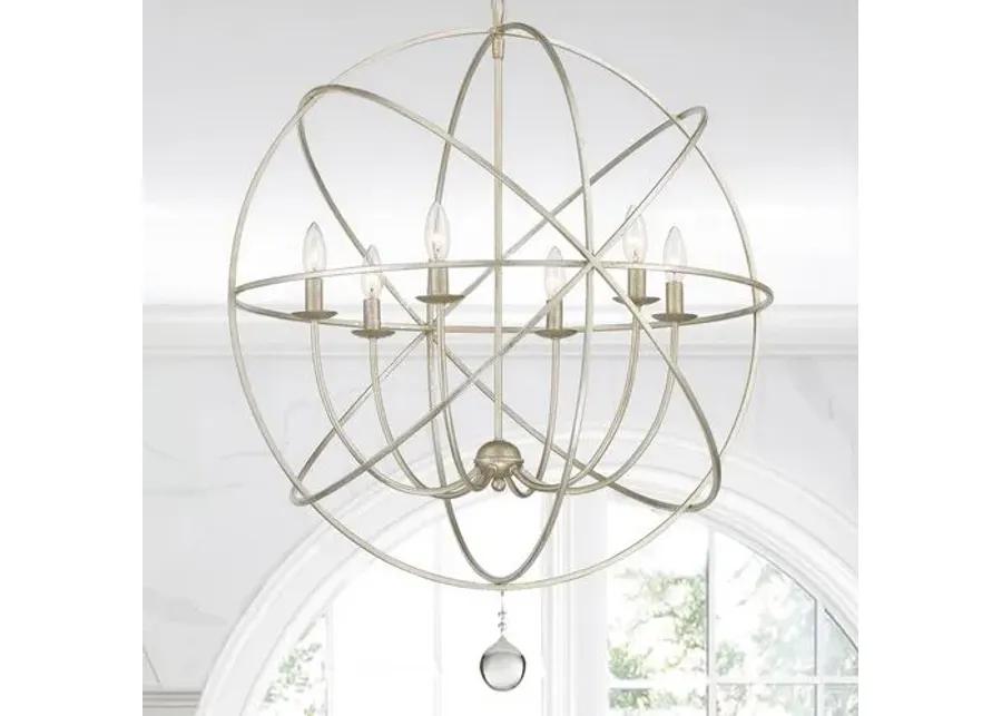 Solaris 6-Light Sphere Chandelier - Silver - Crystorama