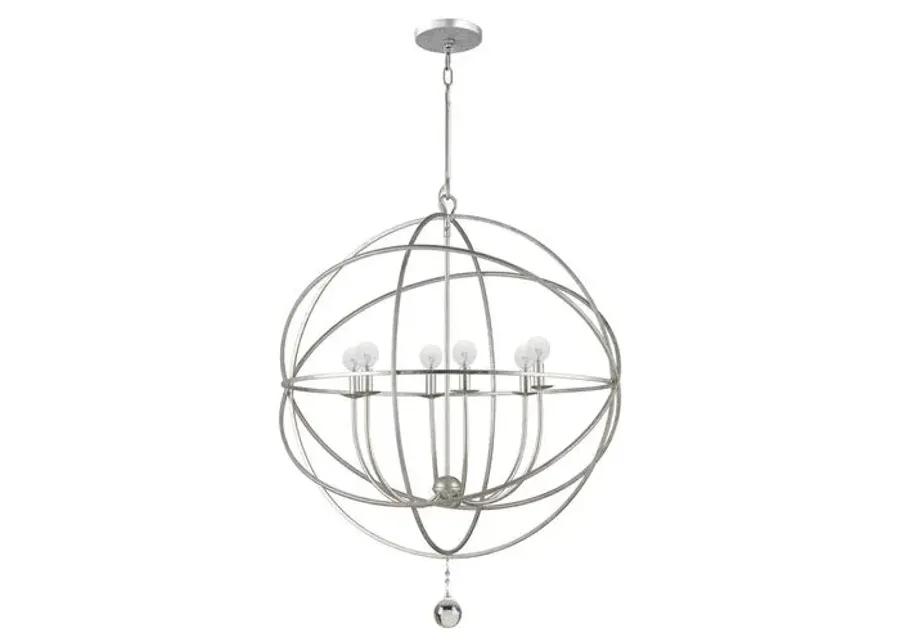 Solaris 6-Light Sphere Chandelier - Silver - Crystorama