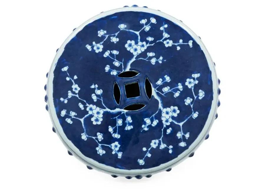 Blossom Garden Stool - Navy/White