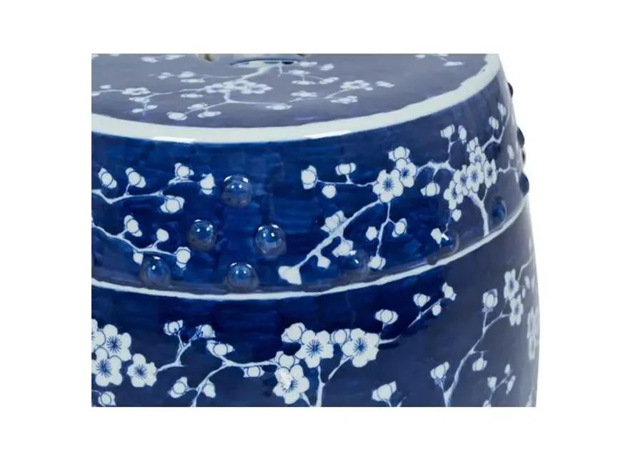 Blossom Garden Stool - Navy/White