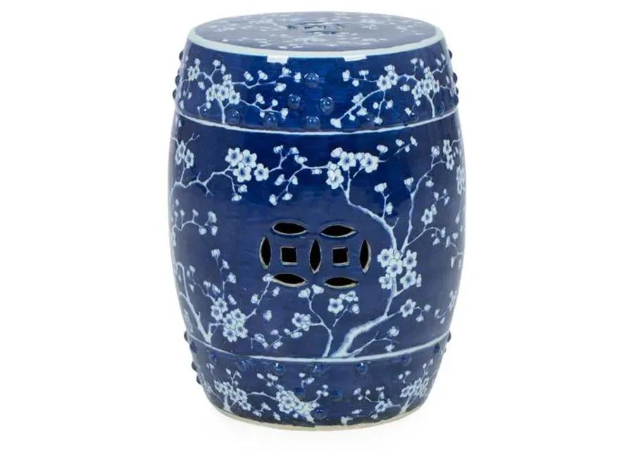 Blossom Garden Stool - Navy/White