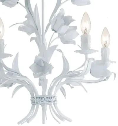 Amour 5-Light Flora Chandelier - Gloss White - Crystorama