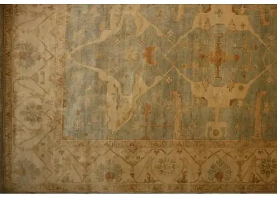 Turkish Oushak Rug - Blue/Ivory - Exquisite Rugs - Beige - Beige