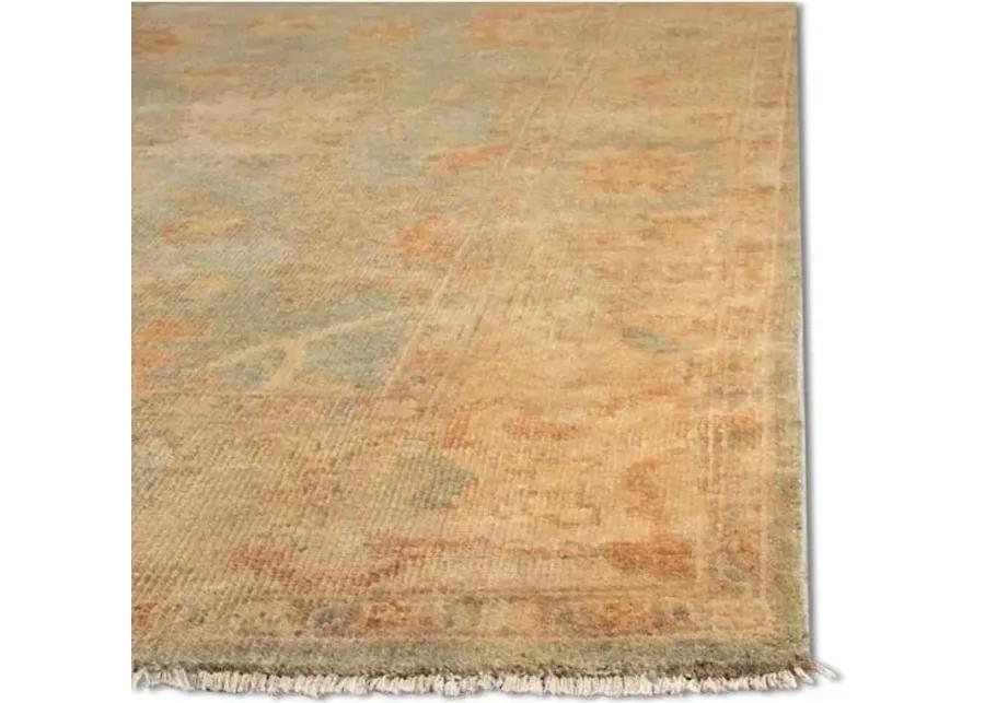 Mariel Oushak Rug - Green/Brown - Beige - Beige