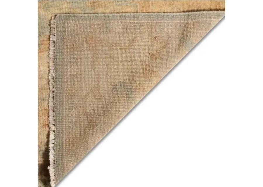 Mariel Oushak Rug - Green/Brown - Beige - Beige