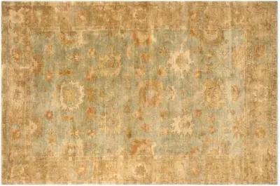 Mariel Oushak Rug - Green/Brown - Beige - Beige