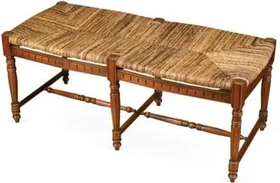 Betsy 51" Woven Bench - Walnut/Jute - Handcrafted - Brown