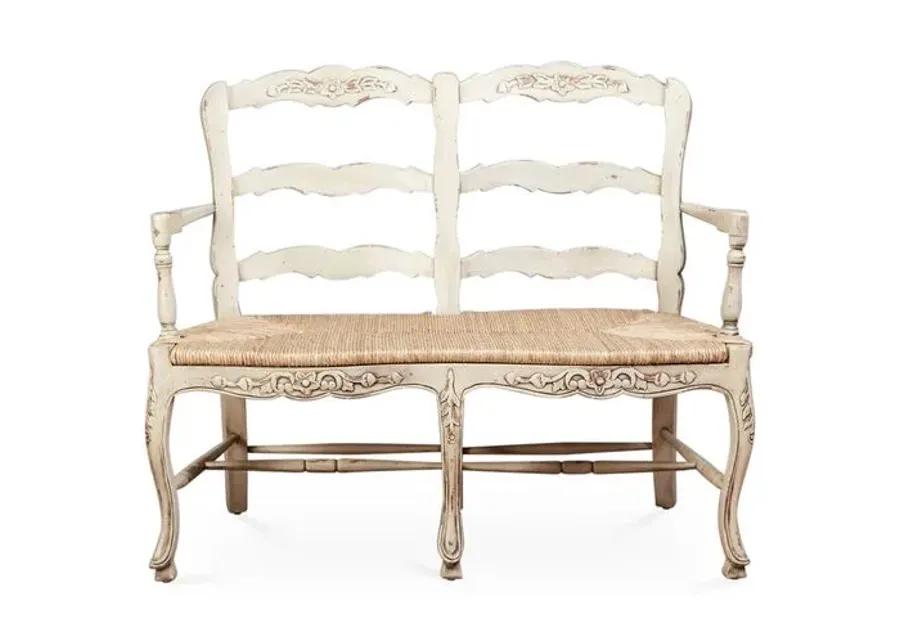 Catherine 2-Seat Bench - Parchment - Handcrafted - Ivory