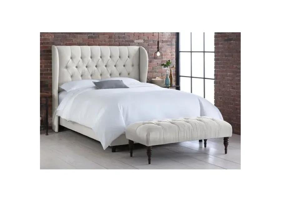 Reed Wingback Bed - Handcrafted - Beige