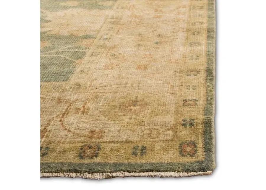 Lucia Oushak Rug - Blue/Beige - Beige