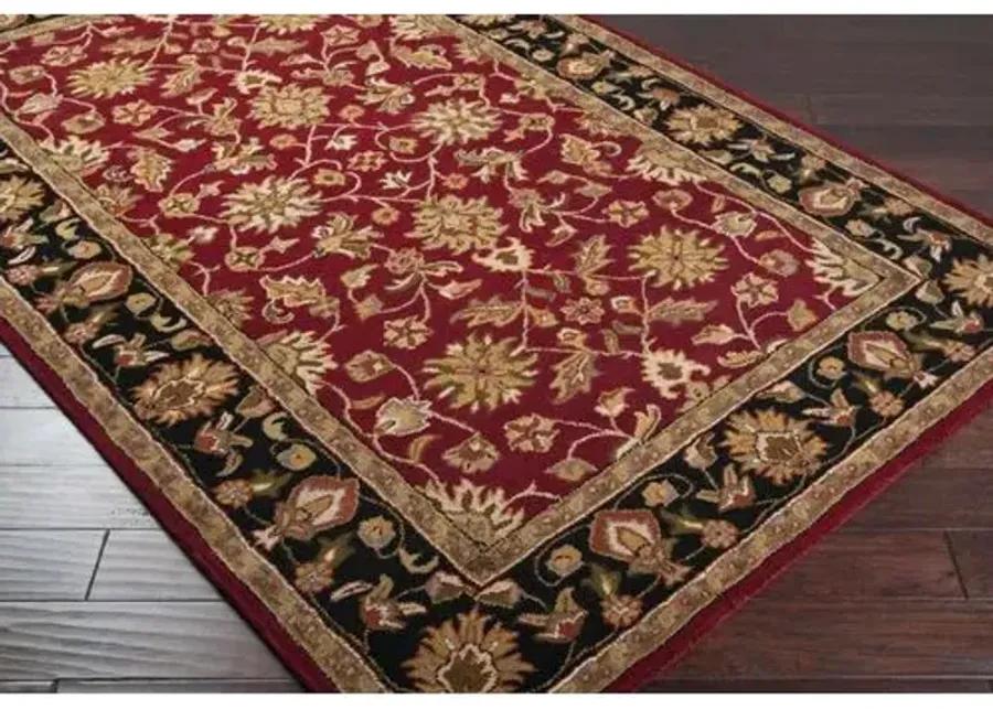 Petunia Rug - Wine/Black - Red - Red