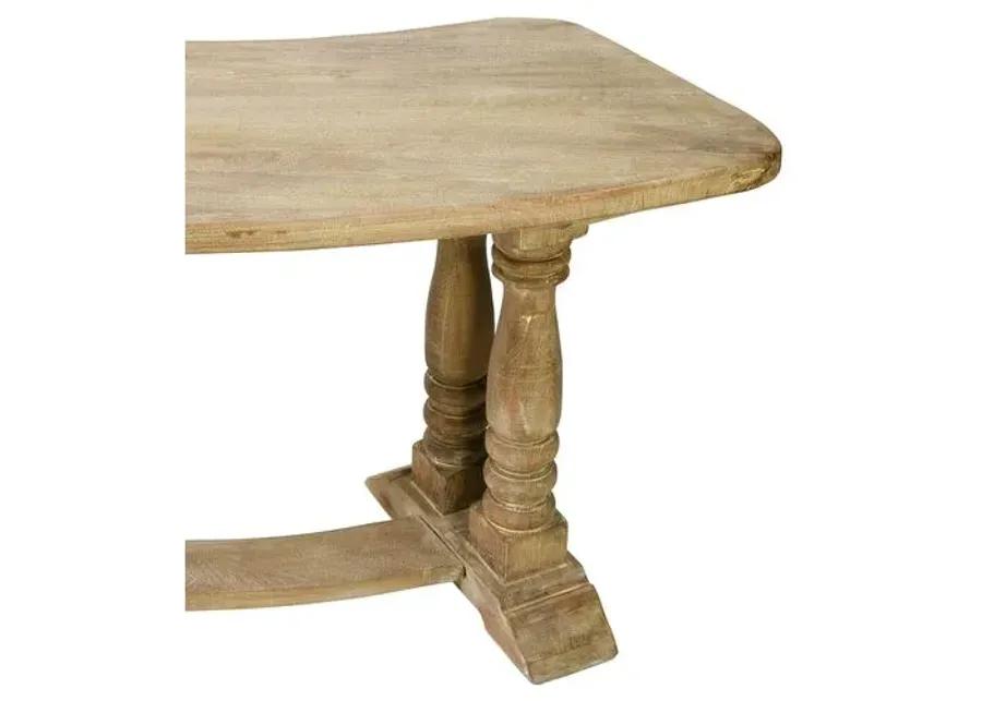 Amiee Weathered Wood Desk - Natural - Handcrafted - Beige