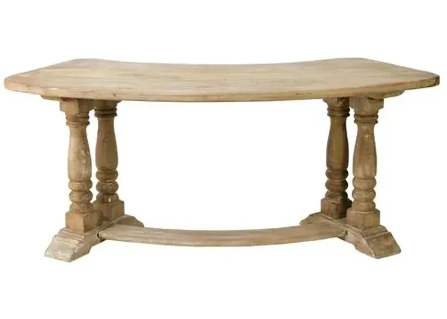 Amiee Weathered Wood Desk - Natural - Handcrafted - Beige