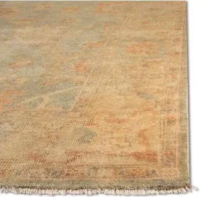 Mariel Oushak Rug - Green/Brown - Beige - Beige