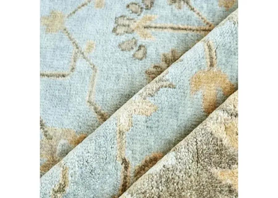 Antique Weave Oushak hand-knotted Rug - Blue/Brown - Exquisite Rugs - Beige - Beige