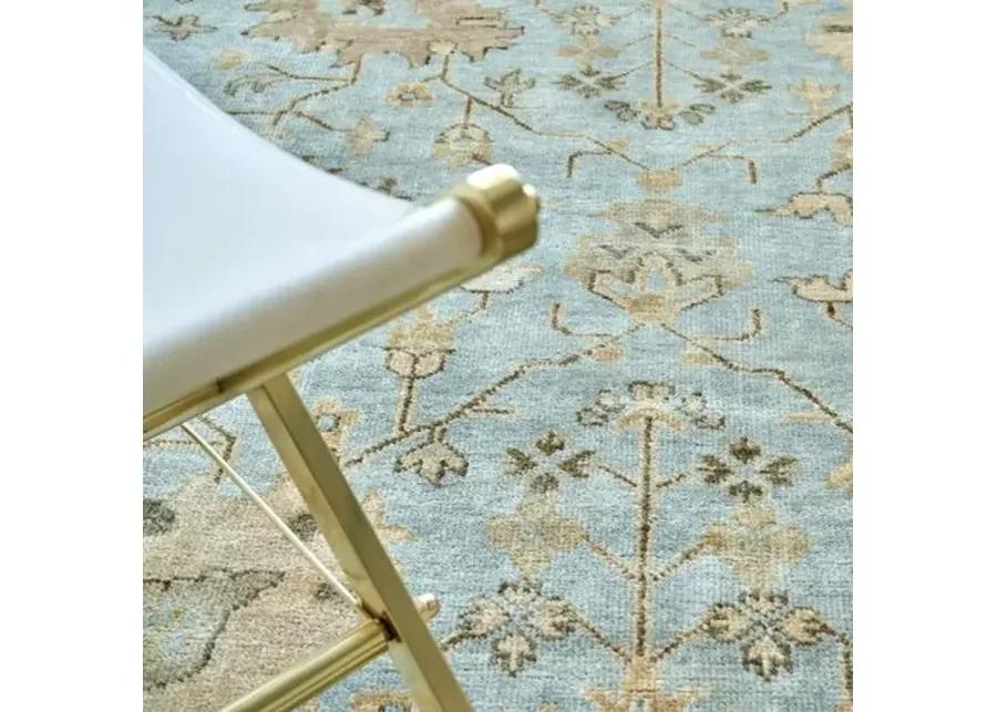 Antique Weave Oushak hand-knotted Rug - Blue/Brown - Exquisite Rugs - Beige - Beige