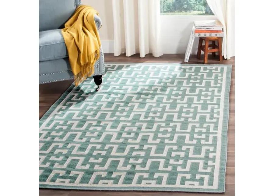 Ayn Dhurrie Rug - Seafoam/Ivory - Green - Green