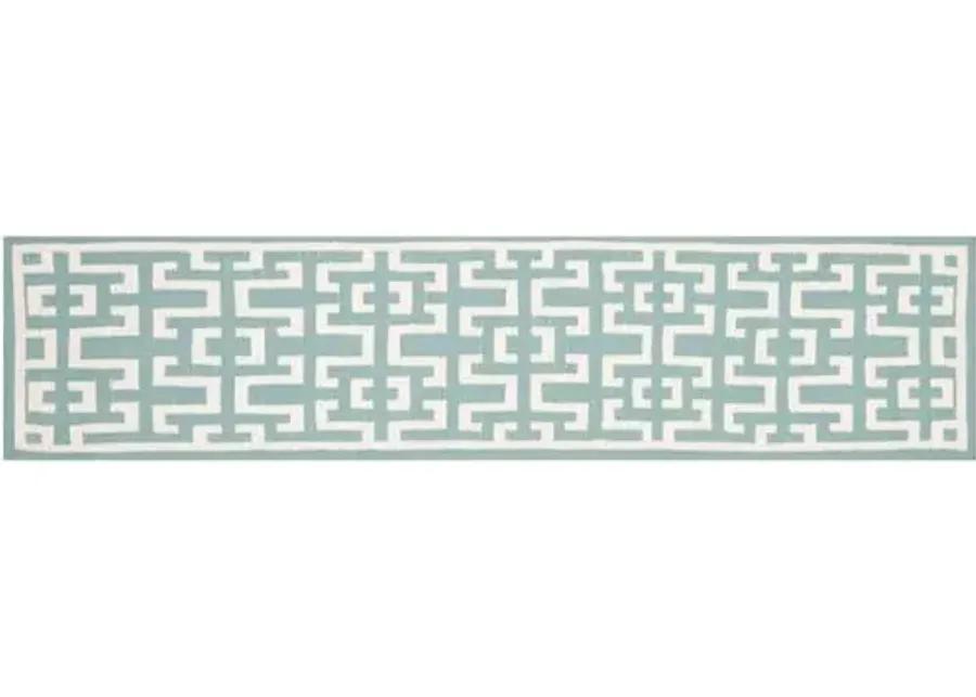 Ayn Dhurrie Rug - Seafoam/Ivory - Green - Green