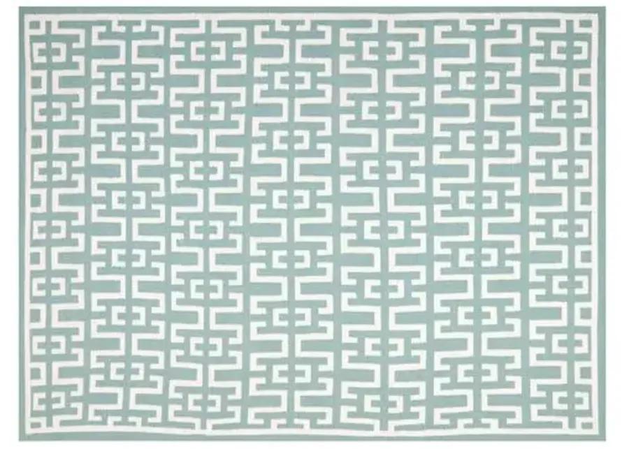 Ayn Dhurrie Rug - Seafoam/Ivory - Green - Green