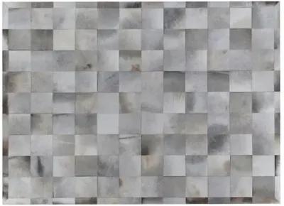 Stitched Blocks Hide - Silver - Exquisite Rugs - Gray - Gray - 9'6"x13'6"