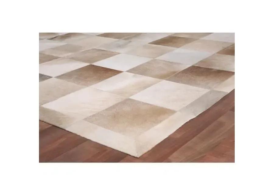 Stitched Blocks Hide - Beige - Exquisite Rugs - Beige - 9'6"x13'6"