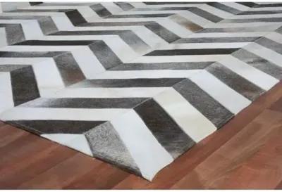 Chevron Hide - Gray/White - Exquisite Rugs - Gray - 11'6"x14'6"