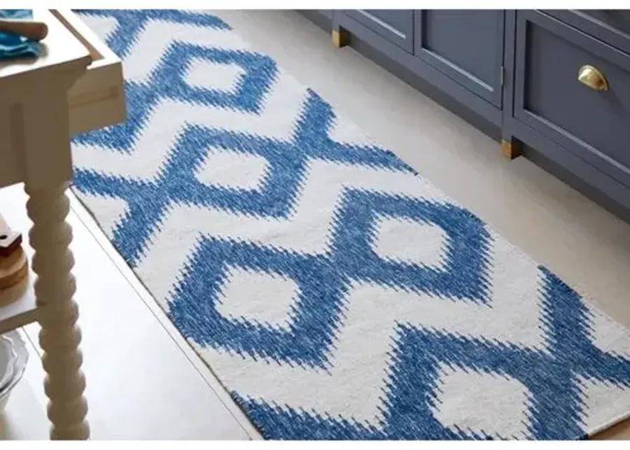 Kendall Flat-Weave Rug - Navy - Blue - Blue