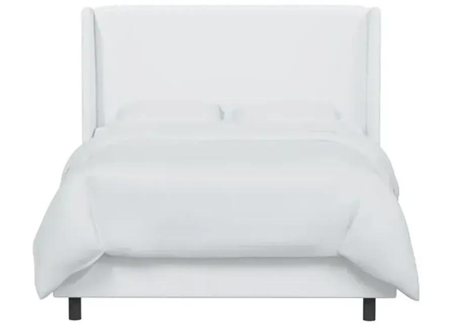 Kelly Wingback Bed - Handcrafted - White