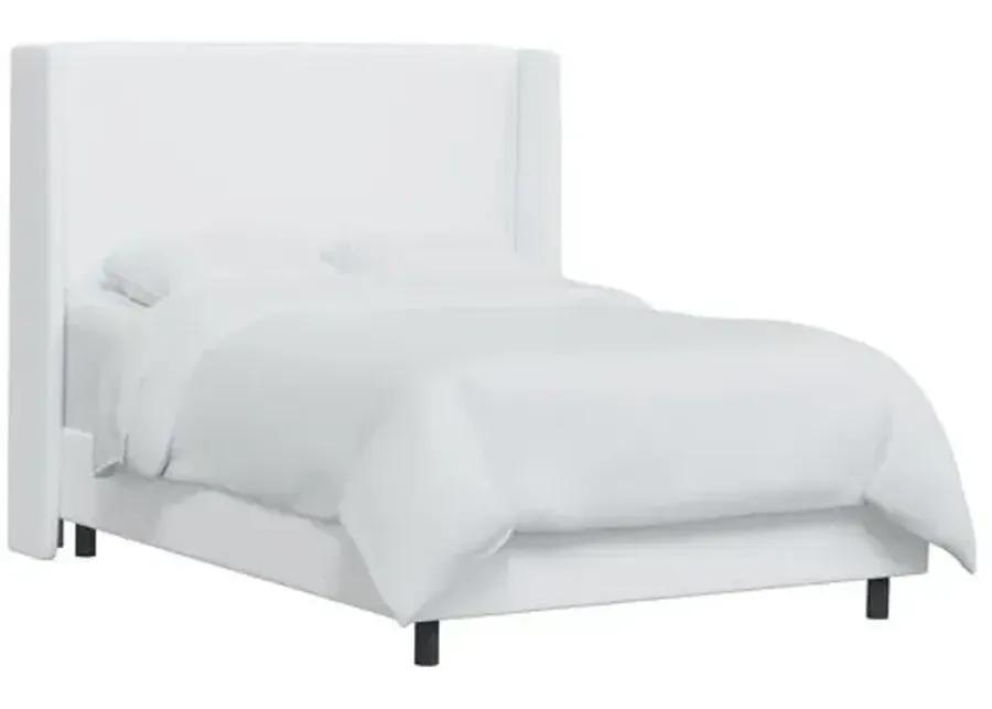 Kelly Wingback Bed - Handcrafted - White