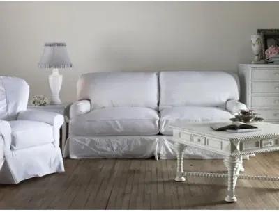 Dover Slipcovered Sofa - White - Rachel Ashwell - Handcrafted