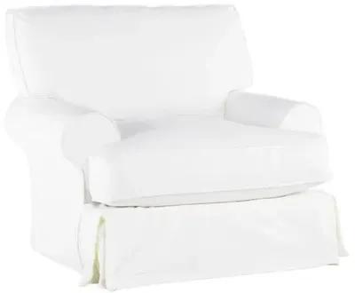 Comfy Swivel Club Chair - Washable White Denim - Rachel Ashwell - Hancrafted in the USA