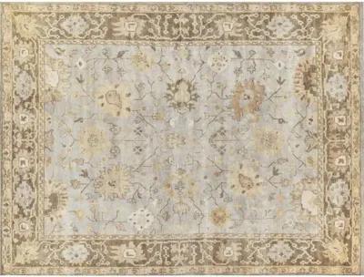 Antique Weave Oushak hand-knotted Rug - Blue/Brown - Exquisite Rugs - Beige - Beige