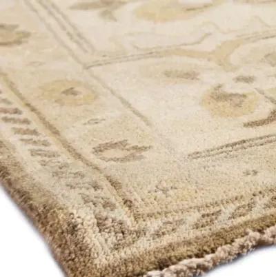 Antique Weave Oushak hand-knotted Rug - Brown/Ivory - Exquisite Rugs - Beige - Beige