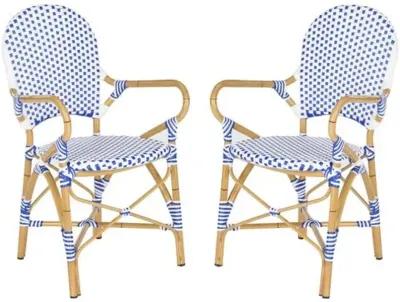 Set of 2 Odeon Bistro Outdoor Armchair - Blue