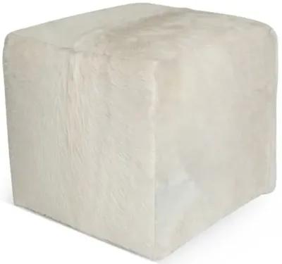 Cube Ottoman - White Hide - Le-Coterie