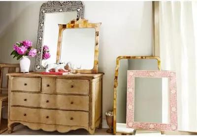 Jenny Bone Inlay Oversized Wall Mirror - Espresso/Ivory