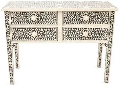 Layla Bone-Inlay Console - Black/Ivory