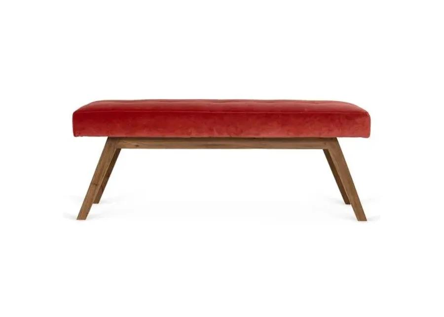 Bleeker Bench - Velvet - Kim Salmela - Handcrafted - Orange