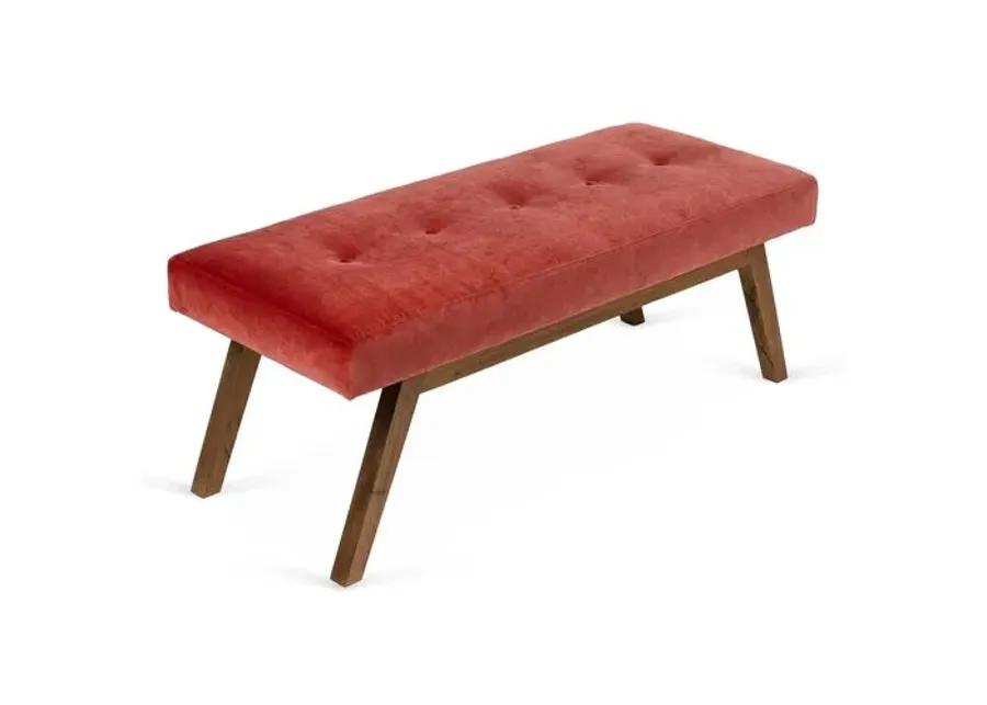 Bleeker Bench - Velvet - Kim Salmela - Handcrafted - Orange