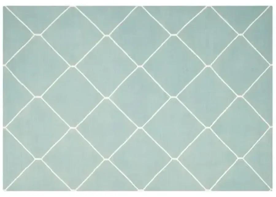 Papillon Dhurrie Rug - Light Blue - Blue