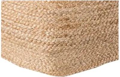 Teddy Woven Cube Pouf - Jute - Handcrafted - Beige