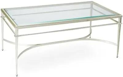 Crosby 48" Coffee Table - Silver Leaf - Clear